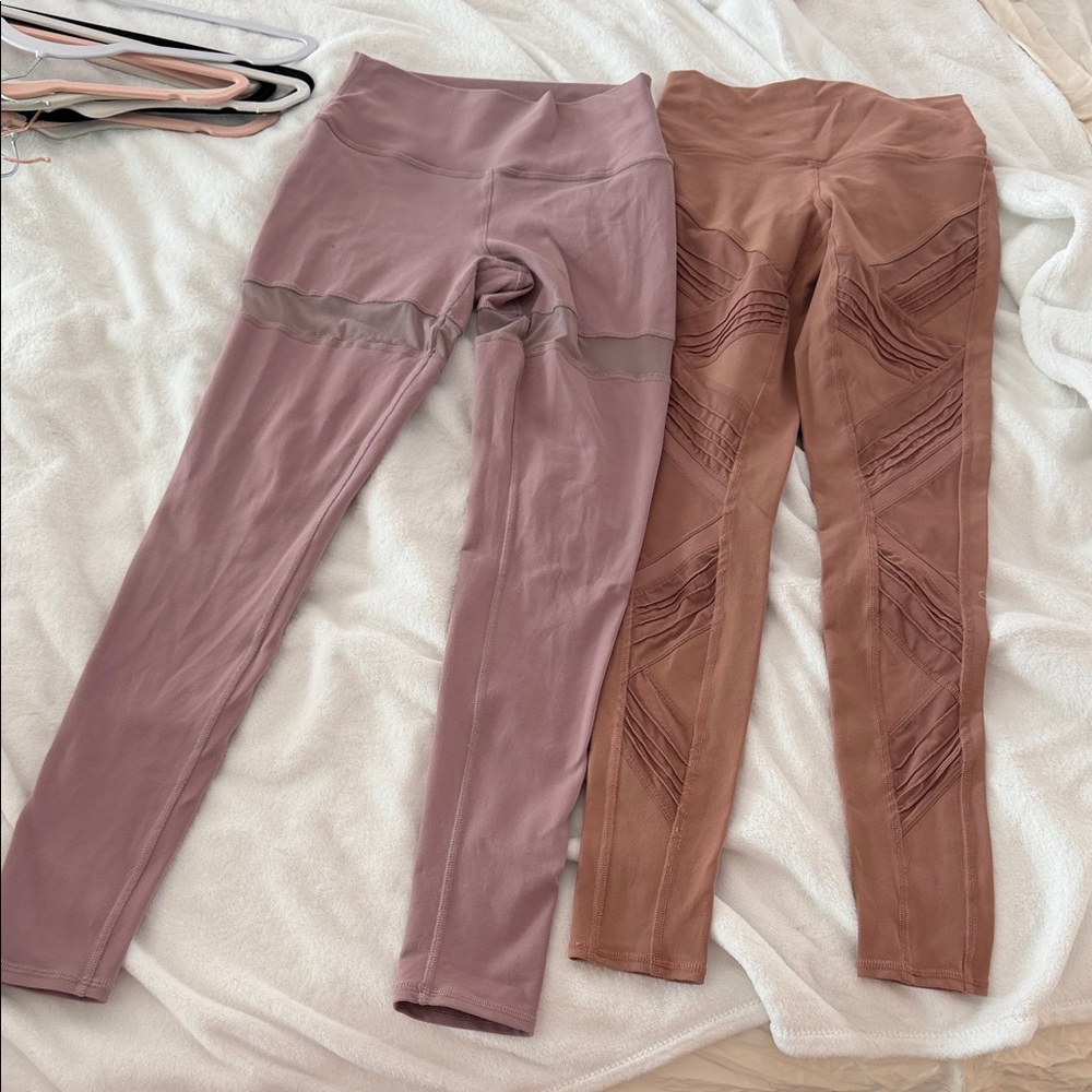 ALO YOGA blush Pink and Brown Leggings